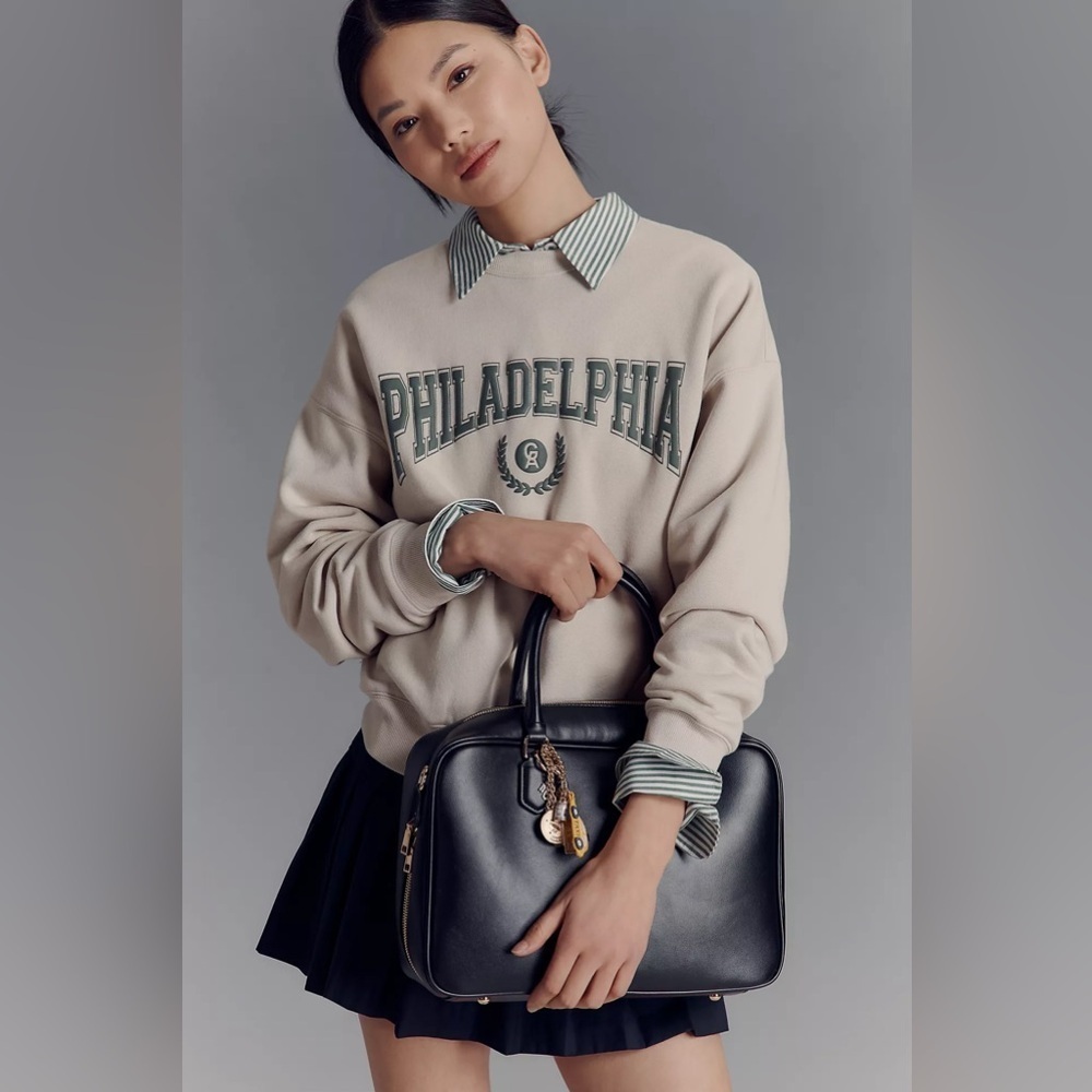 NWT! Good American Anthropologie Philadelphia Graphic Crew-Neck Sweatshirt XS 🎬